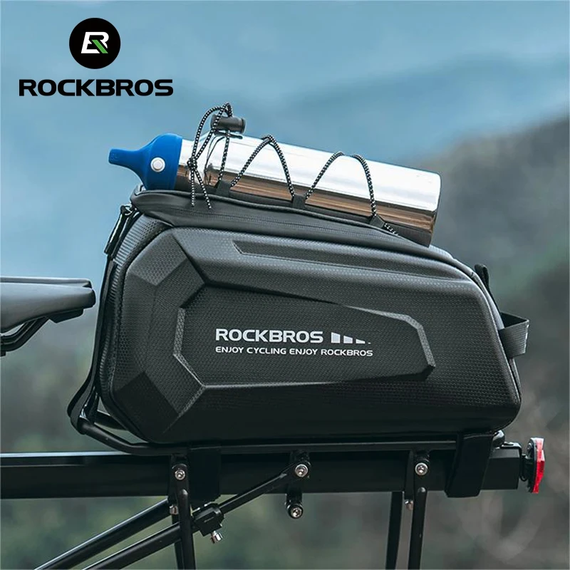 ROCKBROS Bicycle Rear Seat Bag Waterproof Back Rack Trunk Bag High Capacity 9L Cycling Tail Saddle Pouch Bag Durable MTB Road Bi