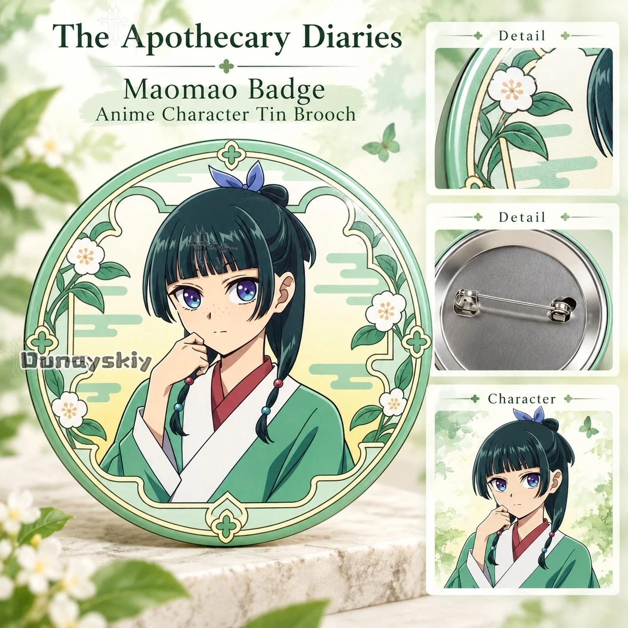 The Apothecary Diaries Maomao Badge Anime Character Tin Brooch Comic Con Collect Pin Decor Badge Fan Merchandise Gift Small cos