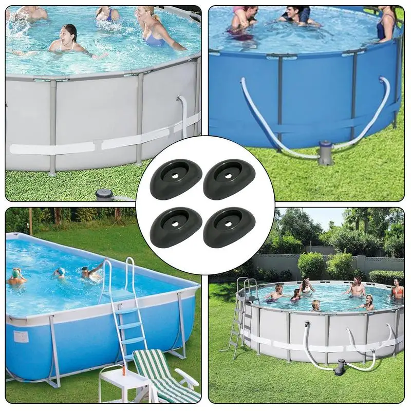 Swimming Pool Support Leg Caps Vertical Leg Replacement Pool Frame Parts End Cap Stable Weatherproof Pool Equipment Support