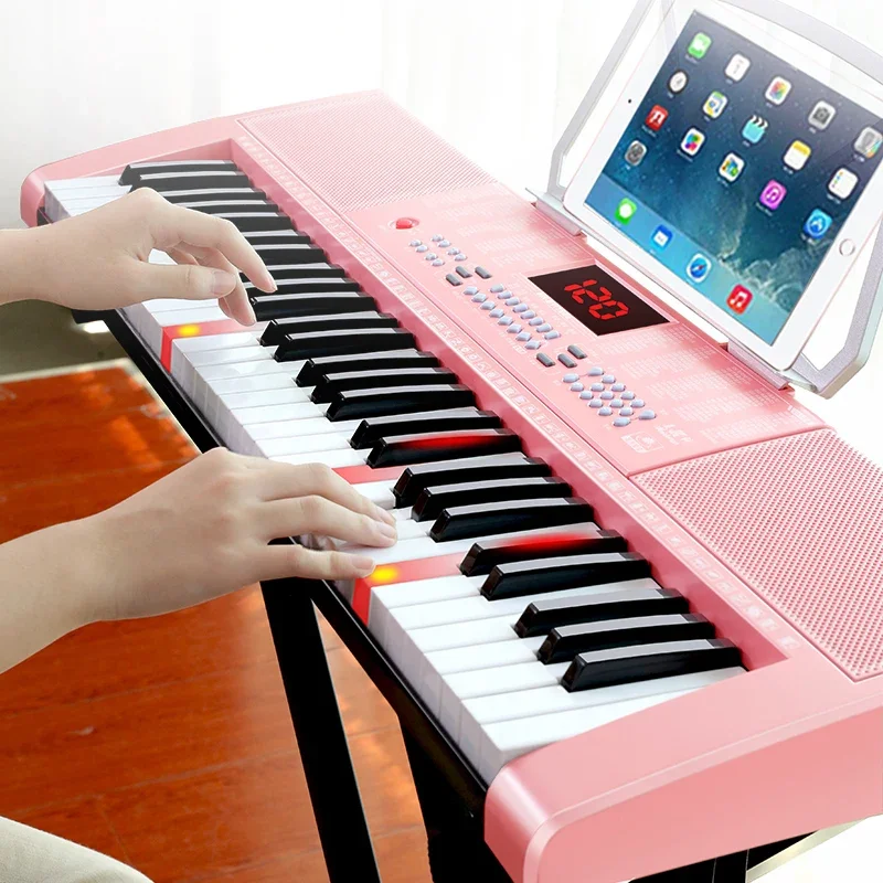 Girl Pink Electronic Piano Adult Children Beginner 61 Key Multifunctional Teacher Intelligent Electric Piano Teclado Piano 전자피아노