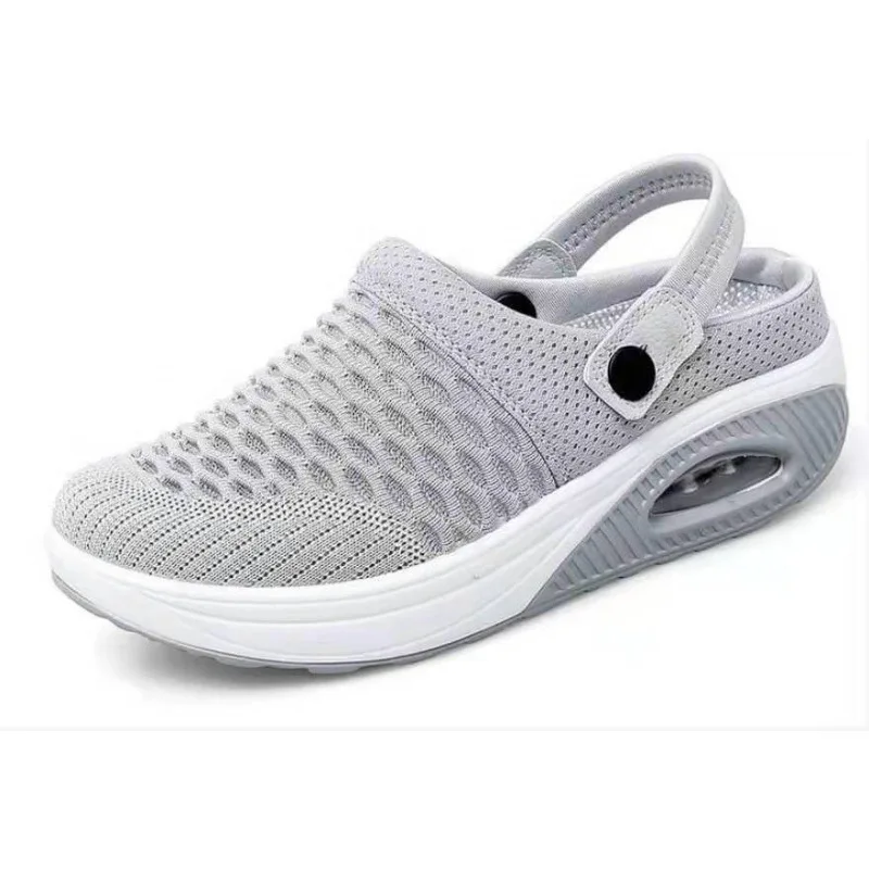 

Women Walking Shoes Air Cushion Slip-On Orthopedic Shoes Ladies Platform Mules Mesh Lightweight Slippers Wedge Female Sneakers