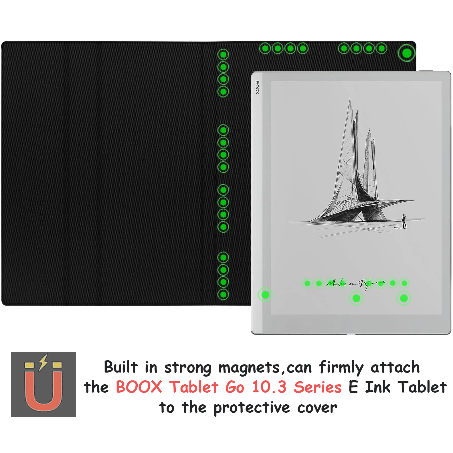 Case for Onyx Boox Go 10.3 (Gen II/Gen I) /Boox Go 10.3 Gen II Lumi Stand Cover with Auto Sleep/Wake & Magnetic Pen Buckle
