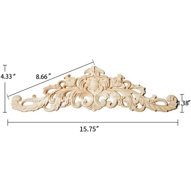 Wood Appliques And Onlays For Furniture Decor Unpainted DIY Decorative Wood Carved Onlay Appliques For Bed Door Cabinet Wardrobe