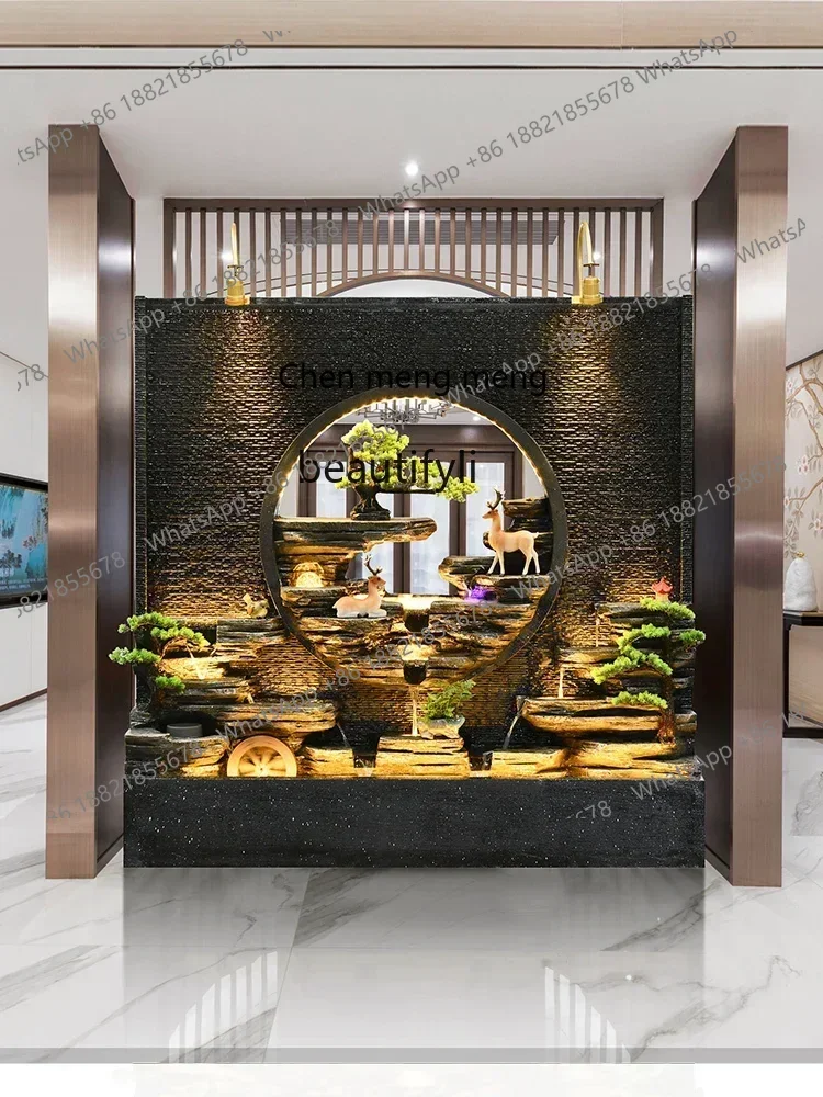 Y183FF cqyWater Curtain Wall Water Screen Office Partition Outdoor Villa Courtyard Rockery Fish Pond Waterfall Fountain Landscap