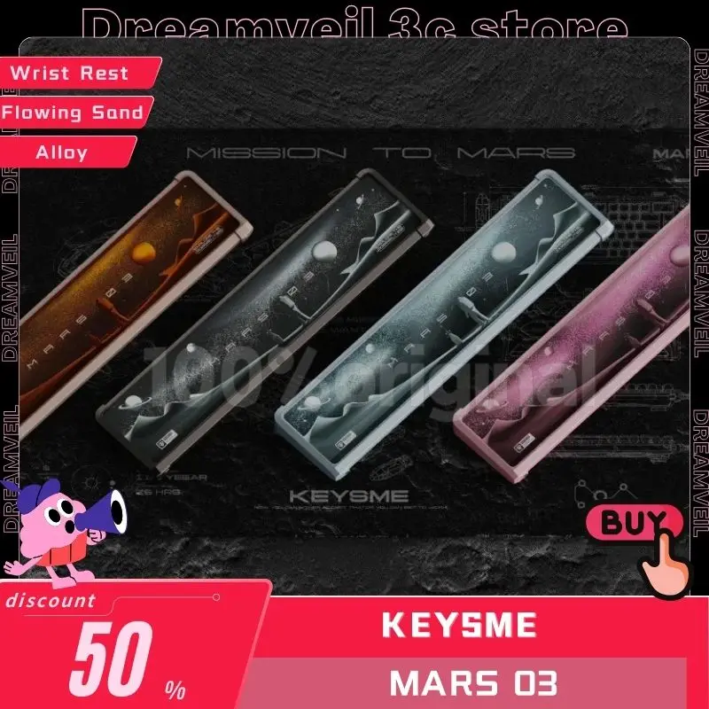 

Подставка под запястье Keysme Mars 03, коврик для мыши, подставка под запястье из сплава силикона, Подарочный аксессуар для механической клавиатуры