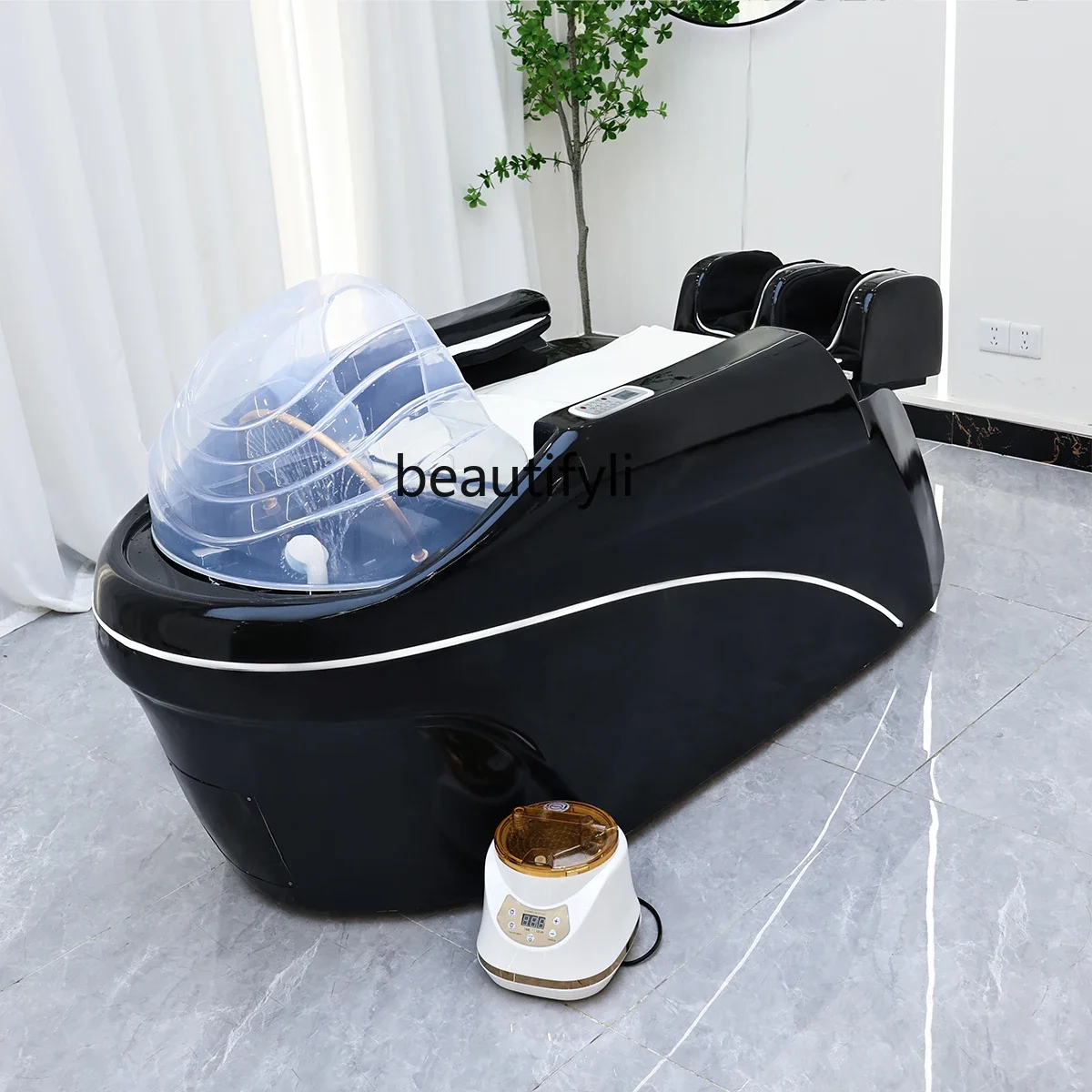 

Intelligent electric massage shampoo bed Barber shop Automatic water circulation fumigation head treatment bed9344