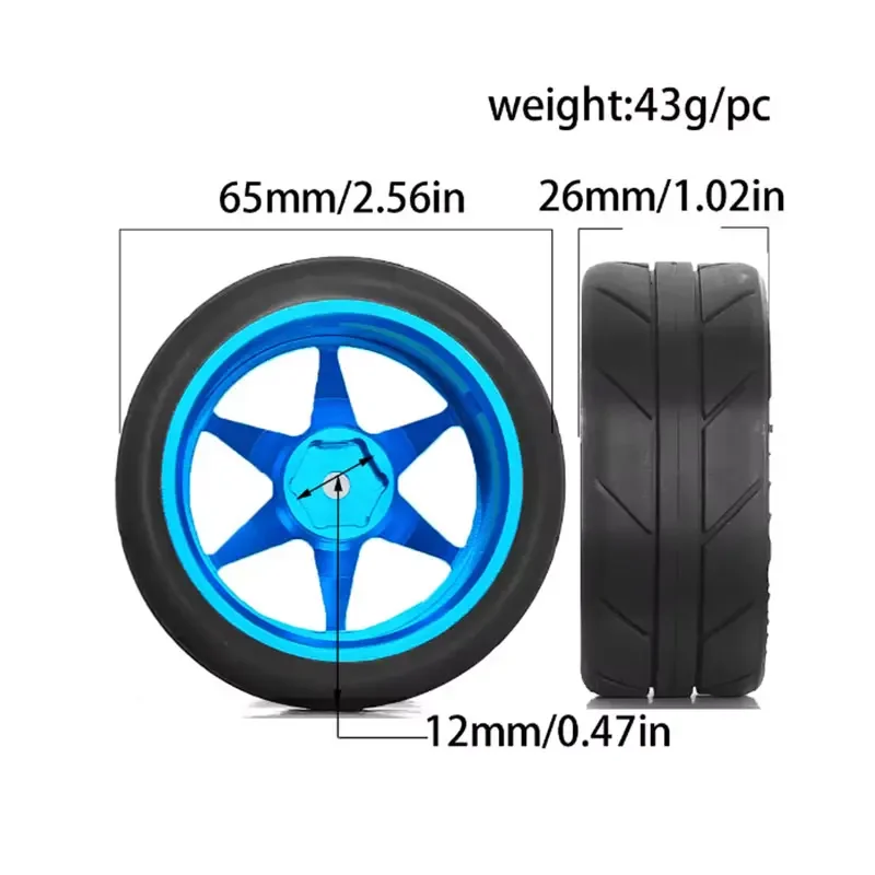 

1/14 RC Racing Wheels Tires Metal Wheel Rims Hub12mm Hex for RC On Road Car Tamiya TT01 TT02 XV01 XV02 PTG-2 HSP HPI Kyosho