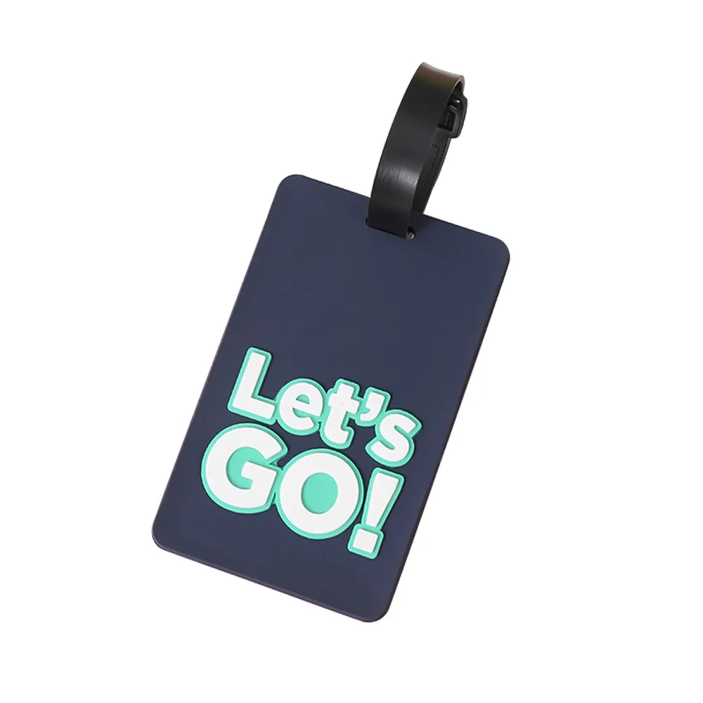 Cute Silicone Luggage Tag Letter Style Waterproof Bag Tag Lightweight Durable Suitcase Tag