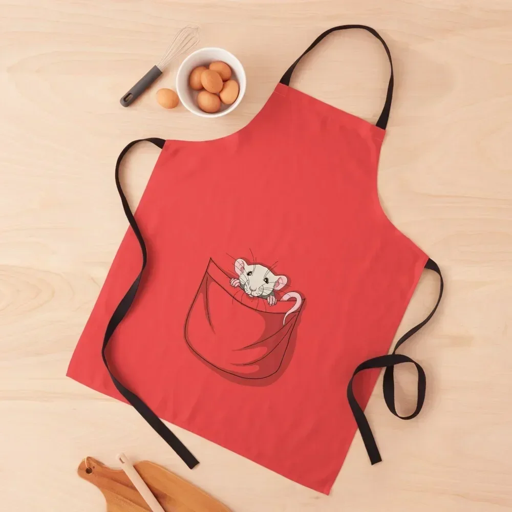 

Rat In A Pocket Apron New year's useful gadgets for home Men'ss kitchen girl Apron