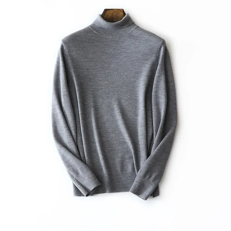 autumn winter new style super soft 100% merino wool turtleneck sweater for man