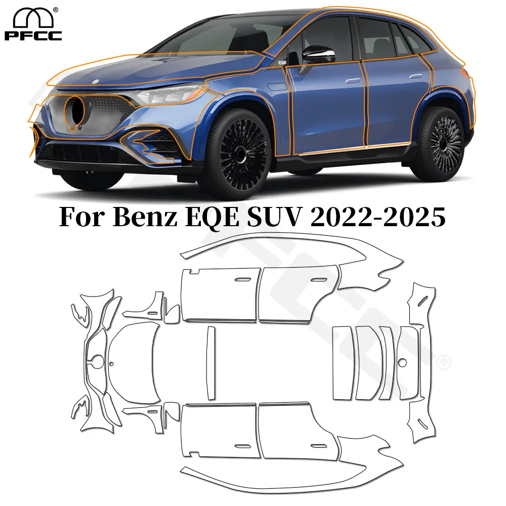 Для Mercedes Benz EQE SUV 2022-2025 ТПУ защитная пленка для краски против царапин предварительно вырезанная PPF кузов автомобиля прозрачный бюстгальтер устойчивый невидимый