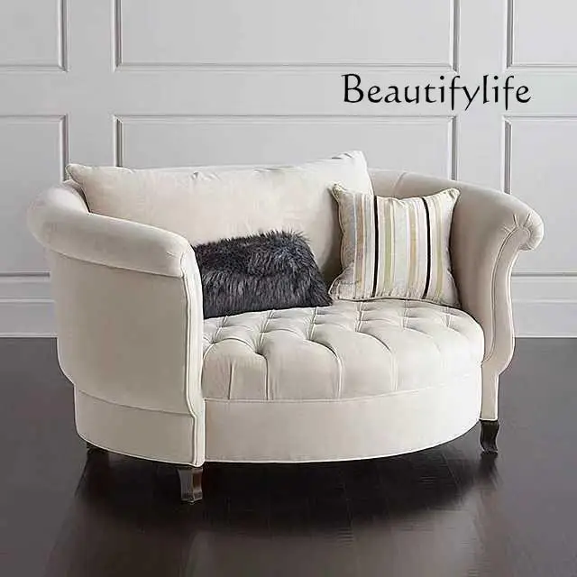 Simple modern American light luxury single sofa hotel leisure chair sofa Nordic curved lazy