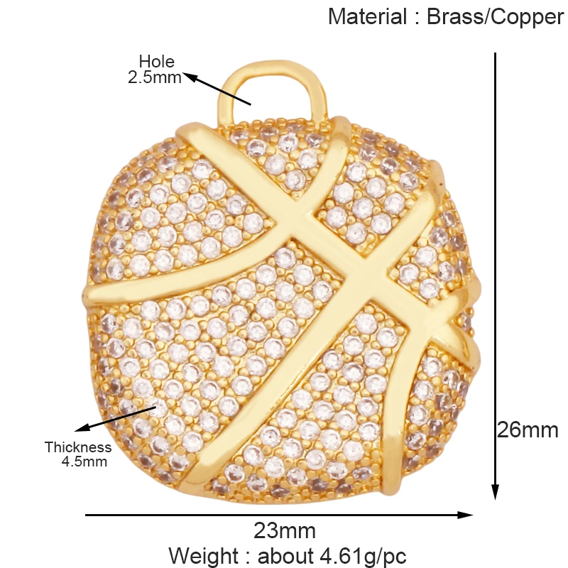 Trendiges Sportshirt, Baseball, Fußball, Rugby, Tennisschläger, Charm-Anhänger, 18 Karat vergoldet, DIY-Halskette, Schmuckzubehör, K94 – Detail 25