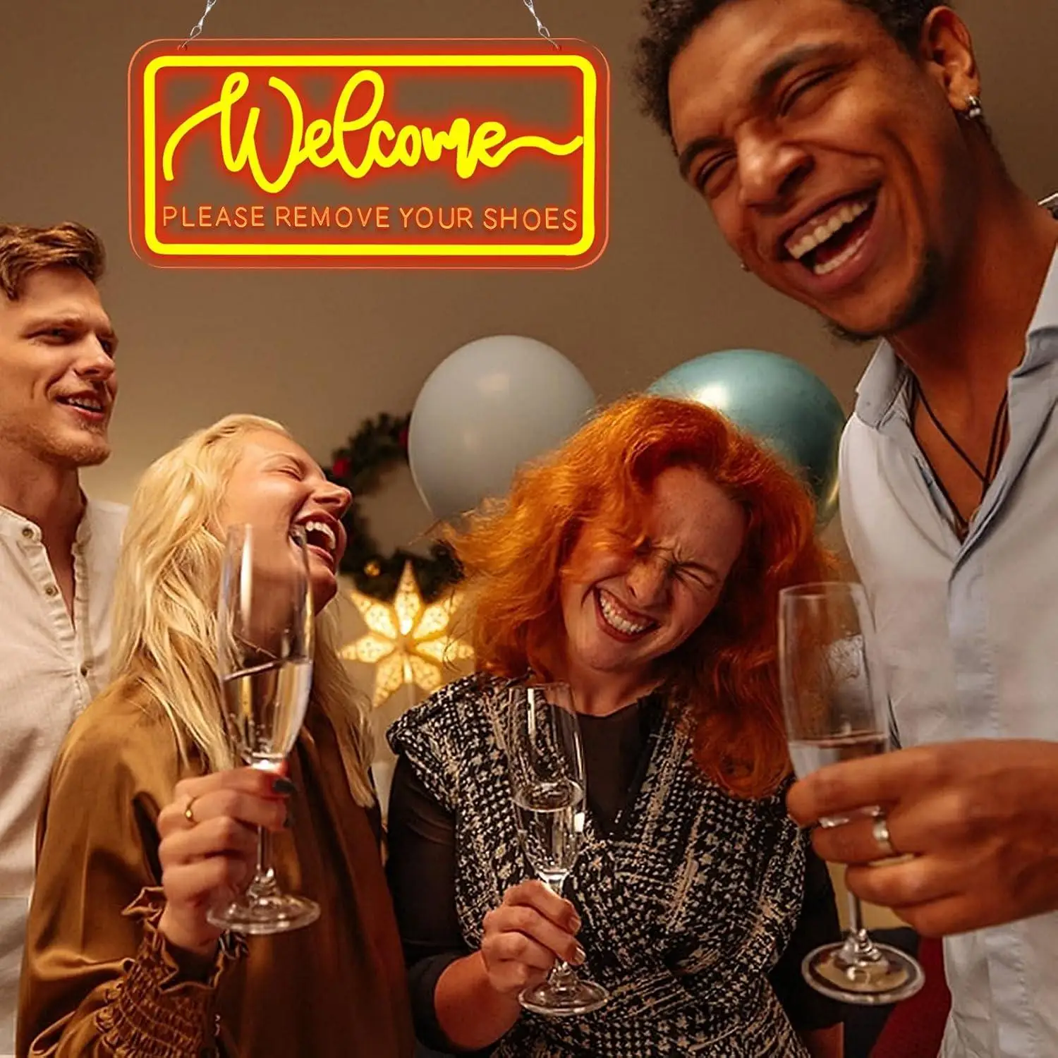 Welcome Please Remove Your Shoes Neon Sign USB Dimmable LED Light For Front Door Front Porch Entryway Home Entrance Wall Decor