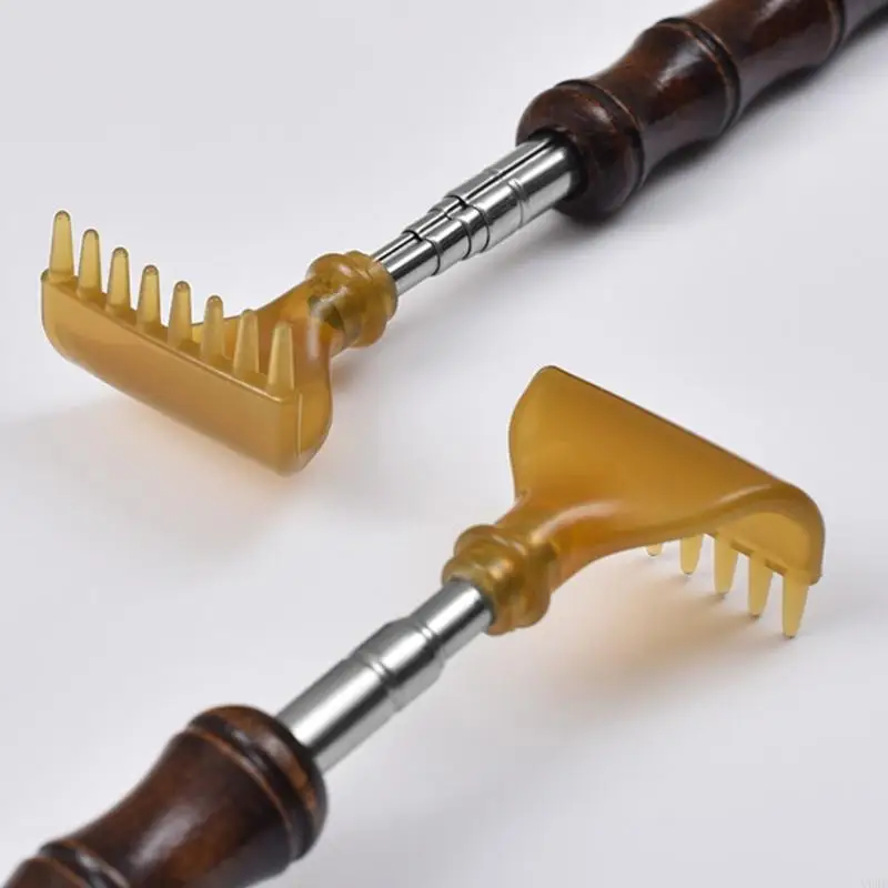   Compact and Foldable Back Scratcher Stainless Steel Texture Retractable Tickle for Home Office or Outdoor Travel