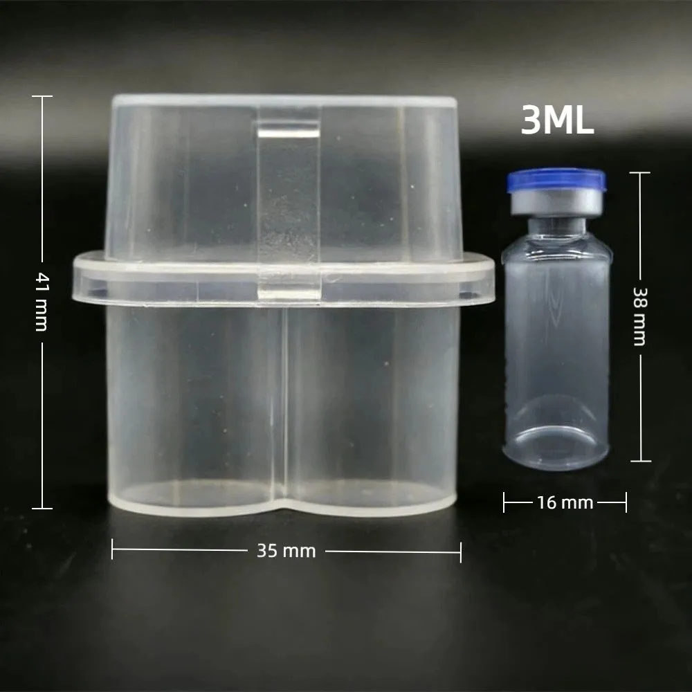 Plastic Clear 3/5/7/10mL2/10/24-Slot Vial Storage Case Microtube Storage Box Stackable Freezer Tube Box Refrigerator Organizer