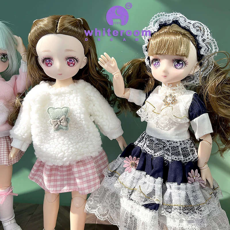 30CM BJD Doll For Girls Classic Lolita Princess Makeup Dress Up Cute Color Anime Eyes Dolls With Fashion Clothes Toy Gift