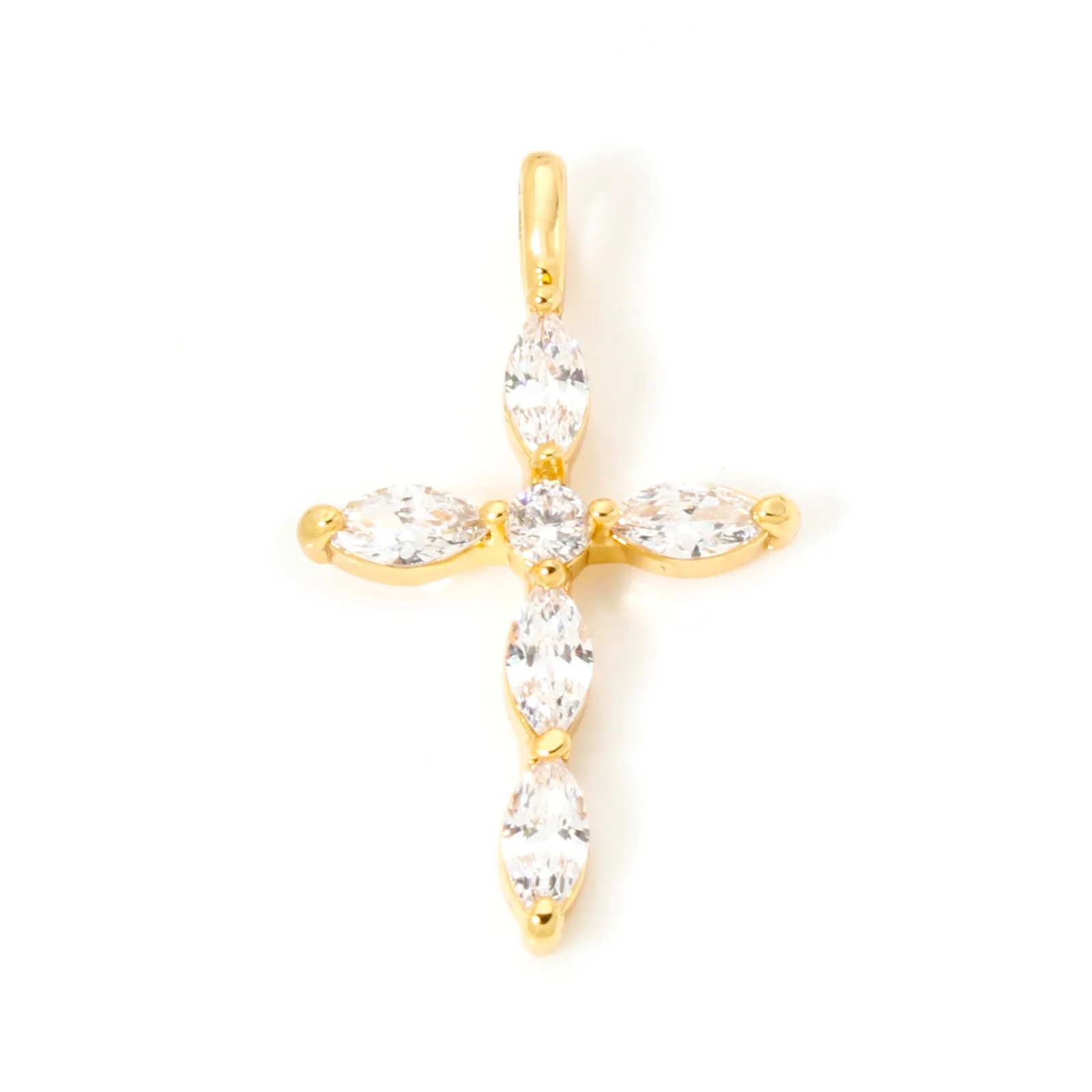 2 stücke Religiöse Messing Charms Mehrfarbige Kreuz Klare Zirkonia Anhänger DIY Halskette Ohrringe Für Frauen Männer Schmuck Erkenntnisse – Detail 6
