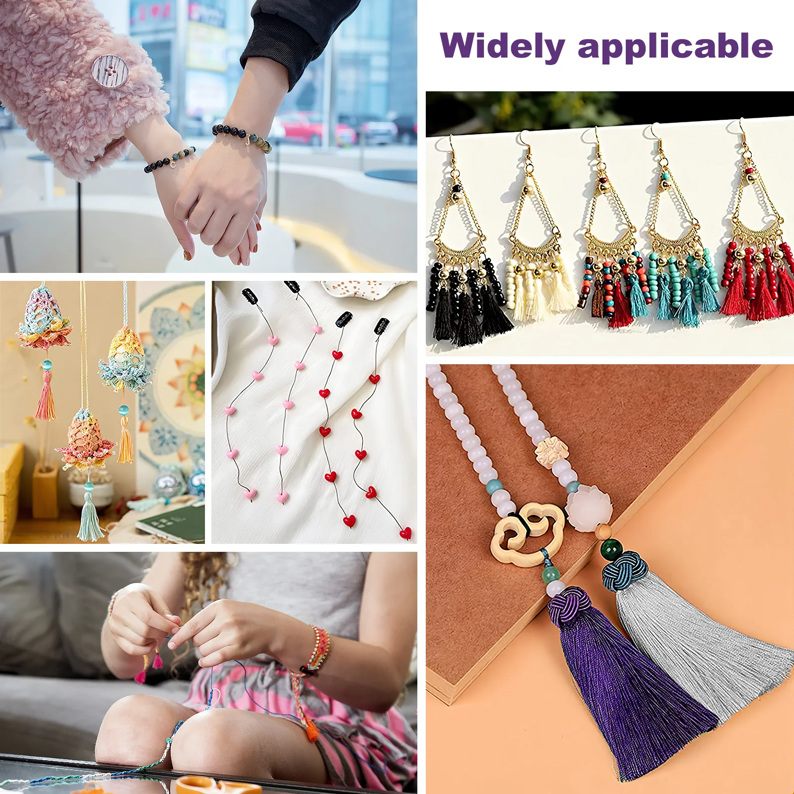 

10Pcs Colorful Cotton Nylon Jewelry Cord 0.3mm Beading Wire Crafting Sewing Thread Chinese Knot Macrame Supplies Necklace