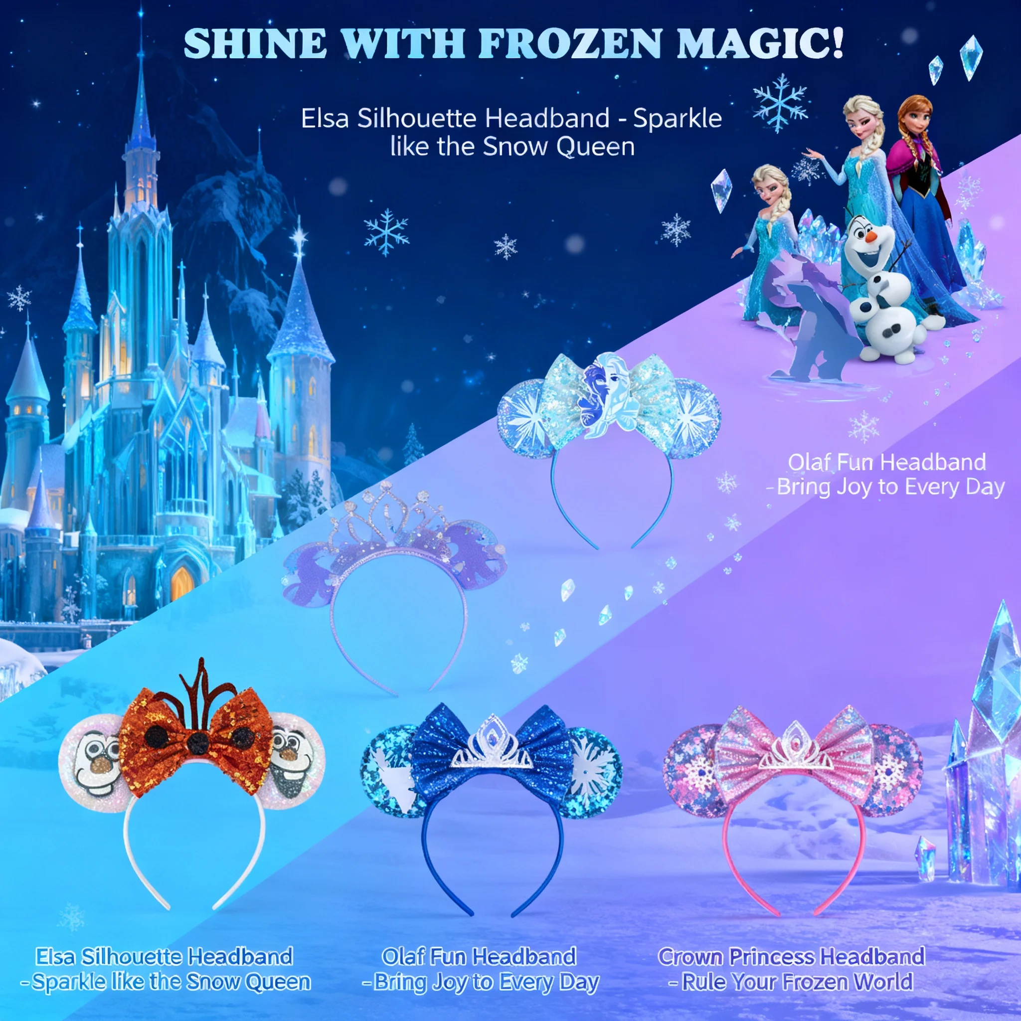

Повязка на голову с снеговиком Олафом из мультфильма «Холодное сердце» для детей, девочек и женщин, милые мультяшные аксессуары для волос, повязка на голову с ушками Эльзы, подарок, украшение для волос