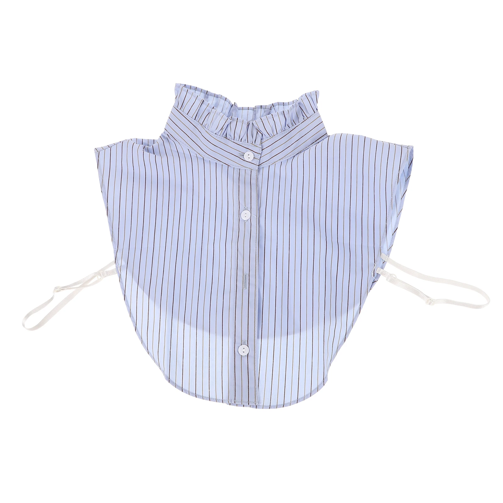 

Striped Detachable For Blouse Half Shirt Decorative Attachments Soft Warm Faux Neck Ruffle Collars Party Daily Wear Layering