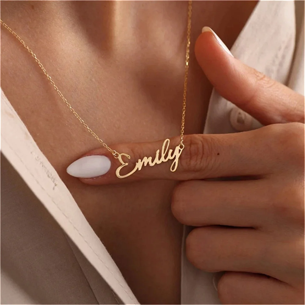 Fashion Custom Stainless Steel Name Necklace for Women Personalized Letter Gold Cross Chain Choker Jewelry Gifts Collar De Mujer