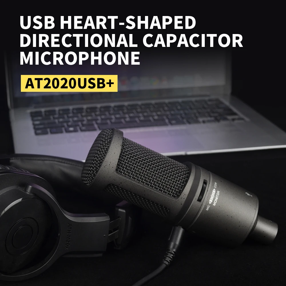 AT2020 USB MicrophoneAT2020USB+ Condenser Microphone USB Microphone Live Singing Mobile MIC for Recording Podcasting