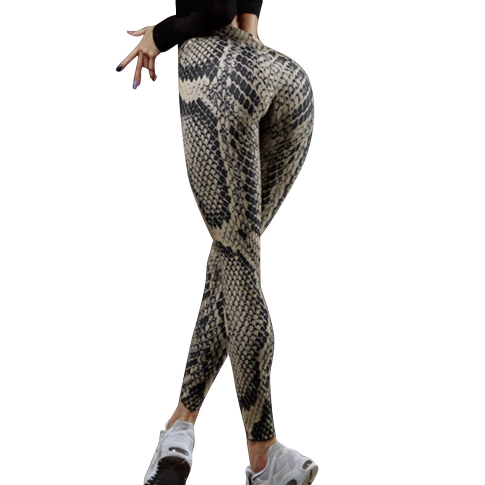 Sportkleding Rekbare Fitness Leggings Push Up Oefening Potlood Broek Vrouwen Slangenprint Leggins Gym Panty