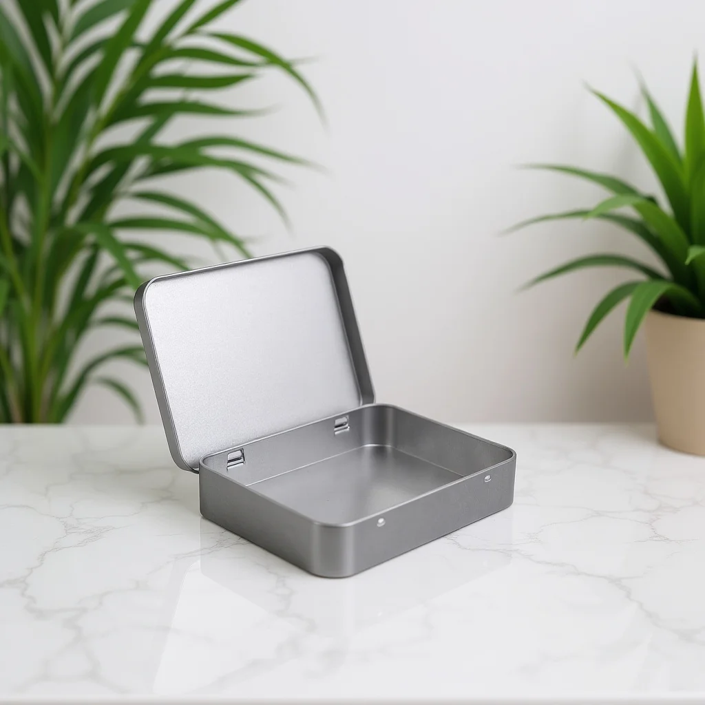 

Small Rectangular Tin Box Metal Storage Container For Candy Tea Jewelry Gift Keepsake Organizer Empty Tinplate Can Reusable