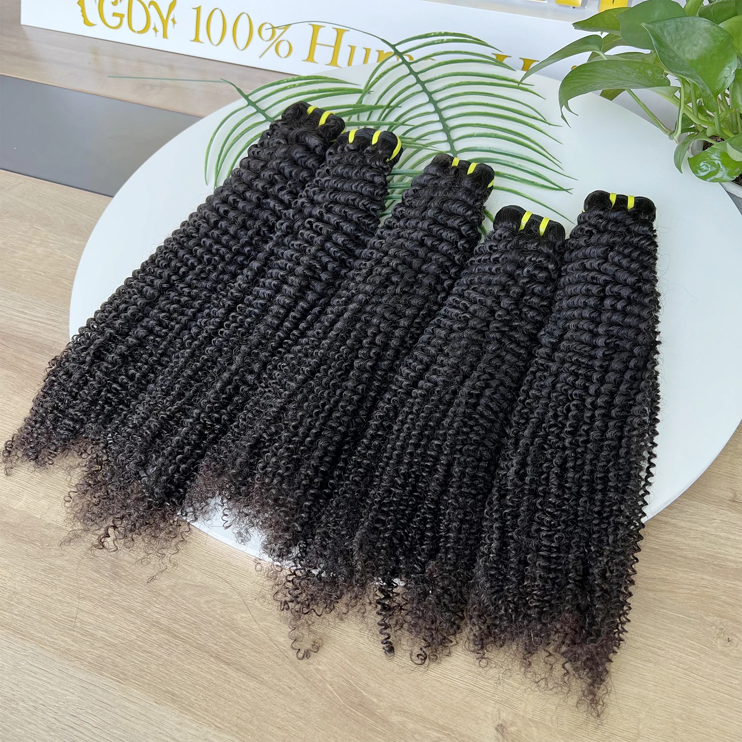 SWANEE Afro Kinky Curly 3 Bundles Natural Black Color Curly Wigs Bundles Extensions Double Weft 100% Vietnamese Remy Human Hair