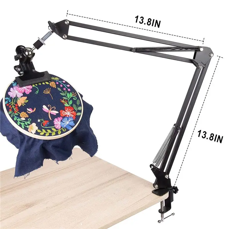 

BABQ Adjustable Metal Embroidery Hoop Stand, Folding Embroidery Hoop Holder and 16 Pieces Embroidery Needles