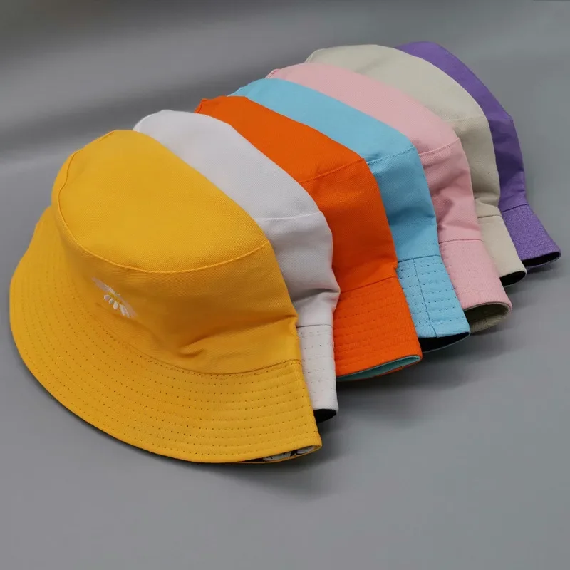 Double-sided Wearing Cap Solid Color Bucket Hat Men Women Sun Hat Reversible Fisherman Hat Summer Panama Cap Sun Fishing Gorros