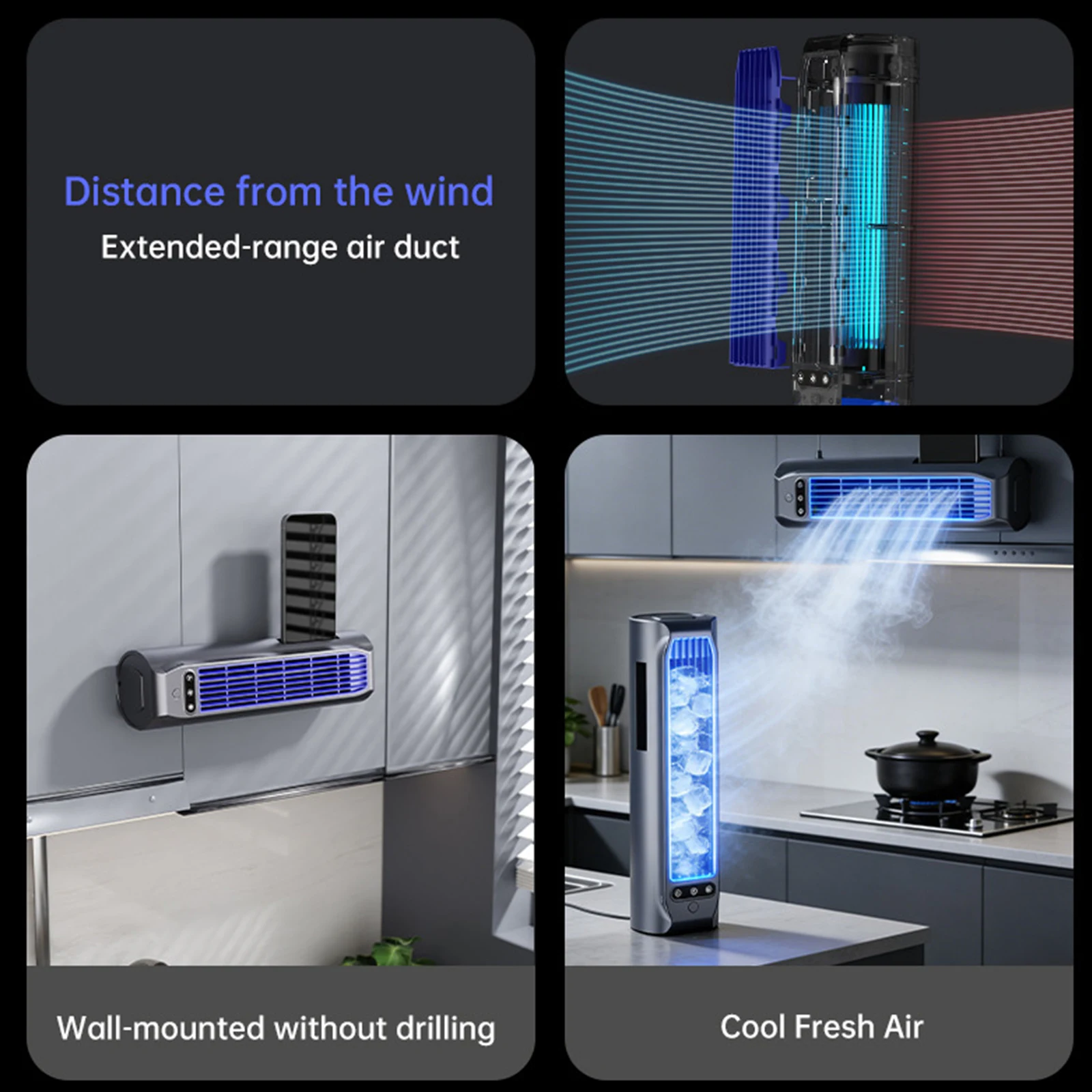 Summer Portable Fan USB Rechargeable Tower Fan with 3 Adjustable Speeds Multi-Use Adjustable Speed Fan for Bedroom Office & Home