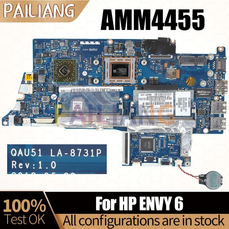 

For HP ENVY4 ENVY6 SleekBook 6-1000 Notebook Mainboard QAU51 LA-8731P AM4455 708977-501 689157-001 Laptop Motherboard Tested