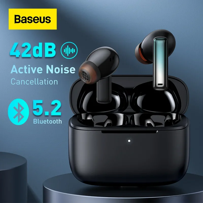 Baseus M2 Pro Headphones Wireless Bluetooth 5.2 Earbuds TWS Active Noise Cancelling Earphones with 4 Mic ENC Low Latency Headset