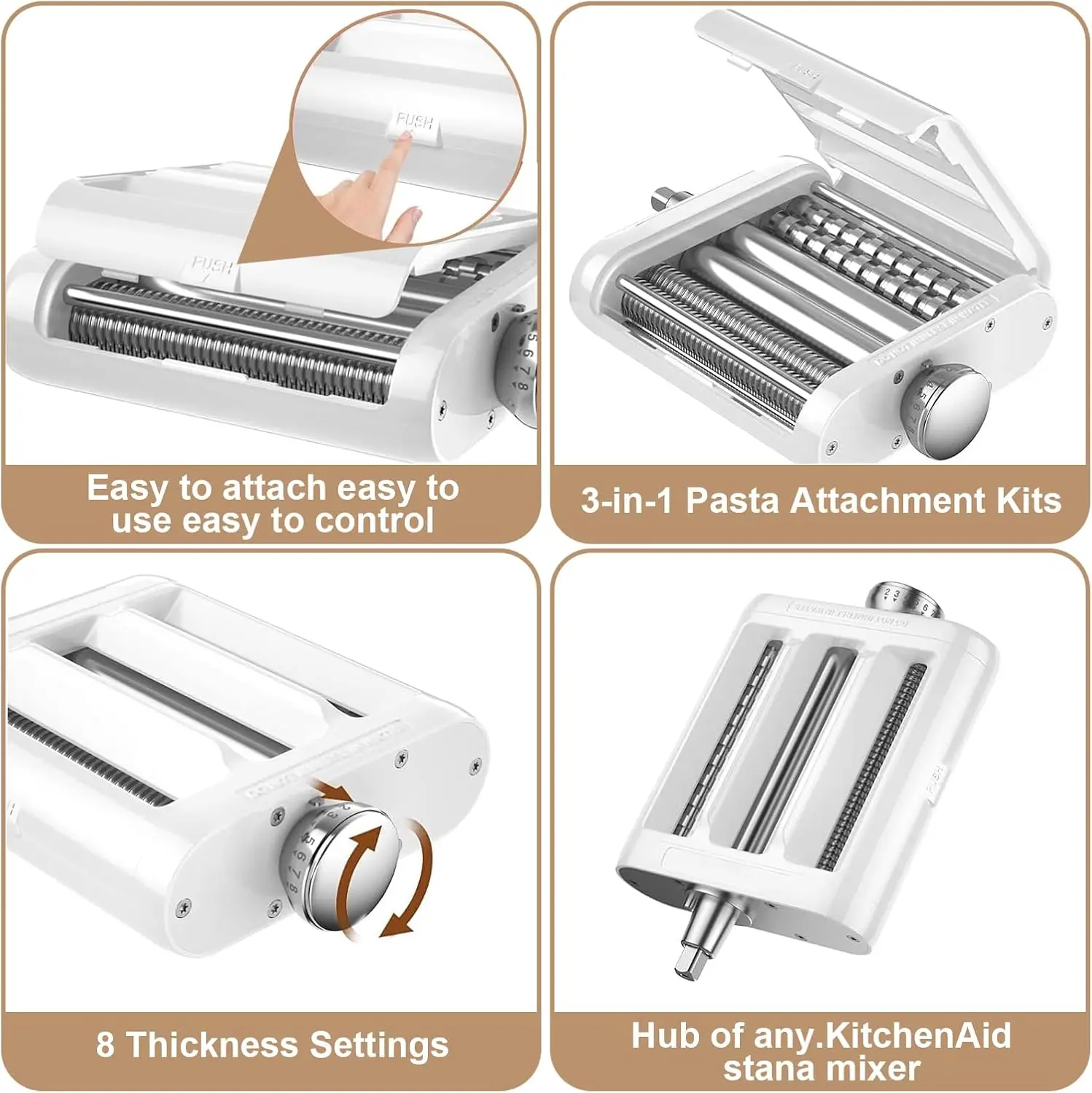 ta Maker Machine - Electric Pasta Makers Attachment Set 3-In-1 For Kitchenaid Stand Mixers Noodle Maker Kit Included Sheet