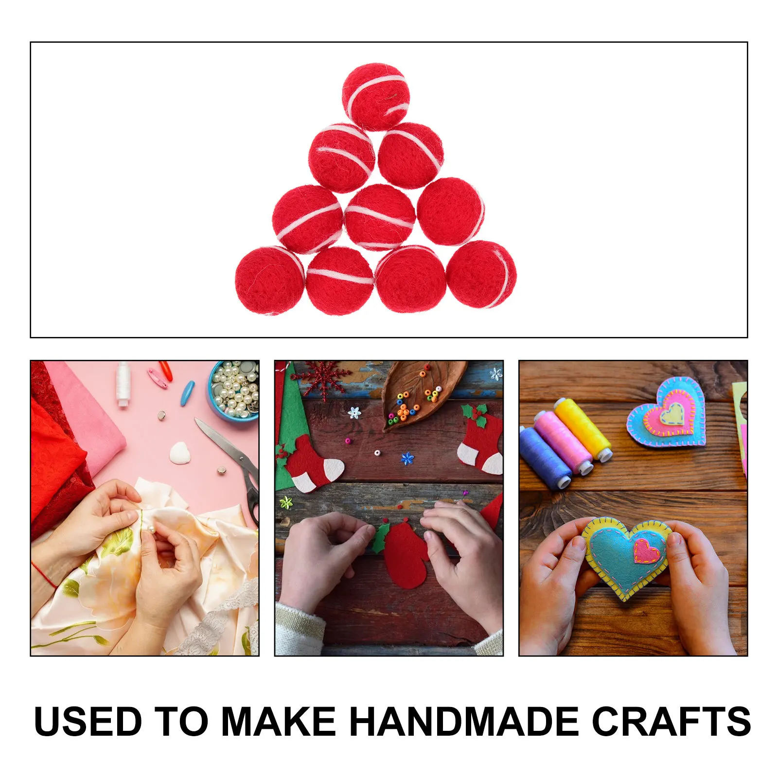 

10Pcs Threaded Felt Balls Premium Fleece Craft Felts for Holiday Home Decor Christmas Tree Ornaments Vibrant Ball Pendants DIY