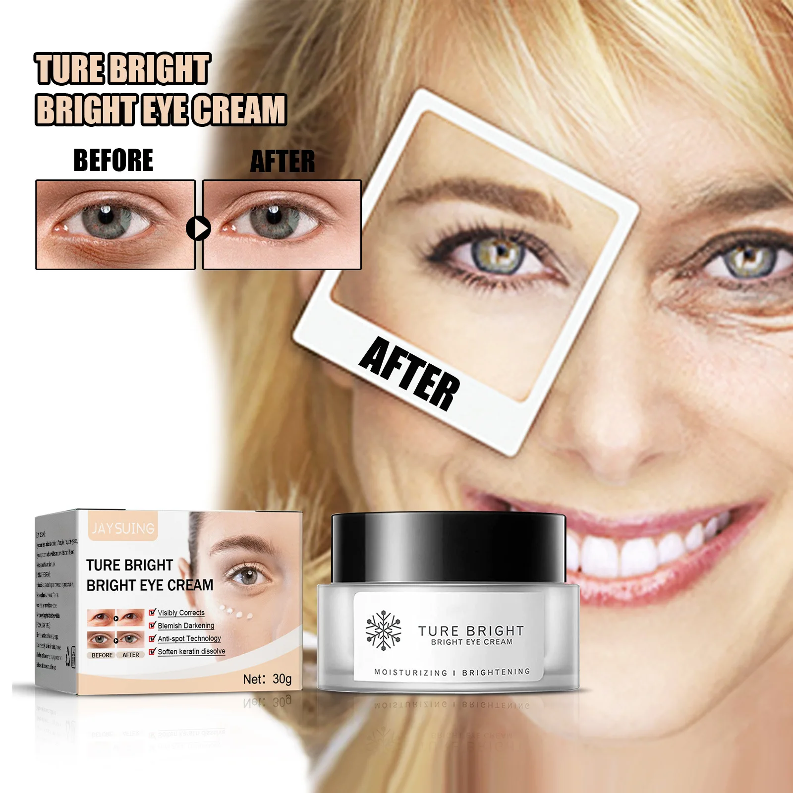 Crème raffermissante pour les yeux au rétinol, nourrissante et hydratante pour la peau, soin des yeux, décoloration et déformage, 30g