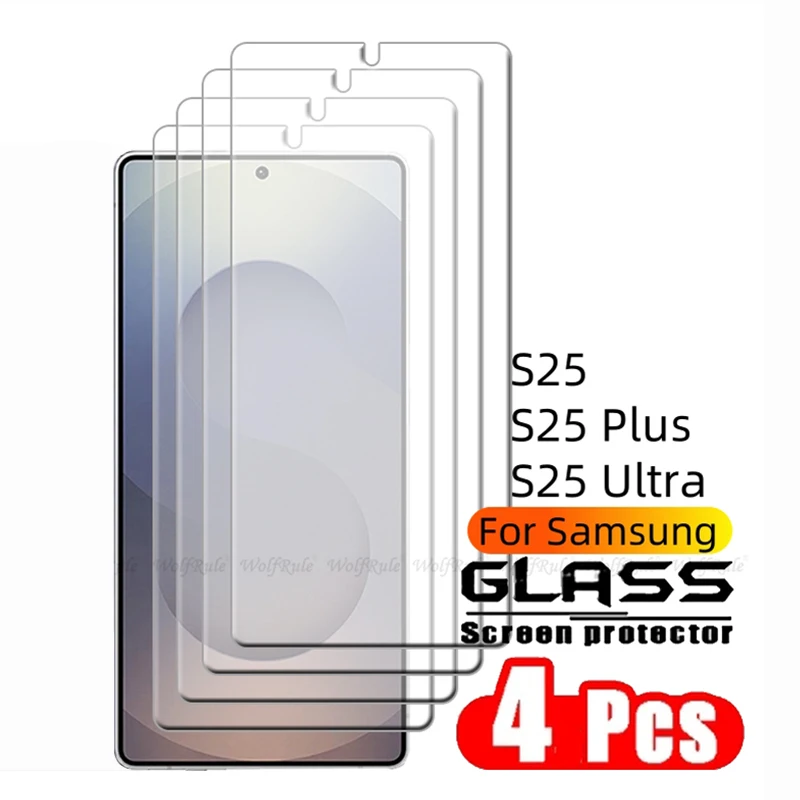 

4Pcs For Samsung S25 Ultra Glass Samsung Galaxy S25 Plus Tempered Glass Clear 9H Phone Transparent Screen Protetor Samsung S25