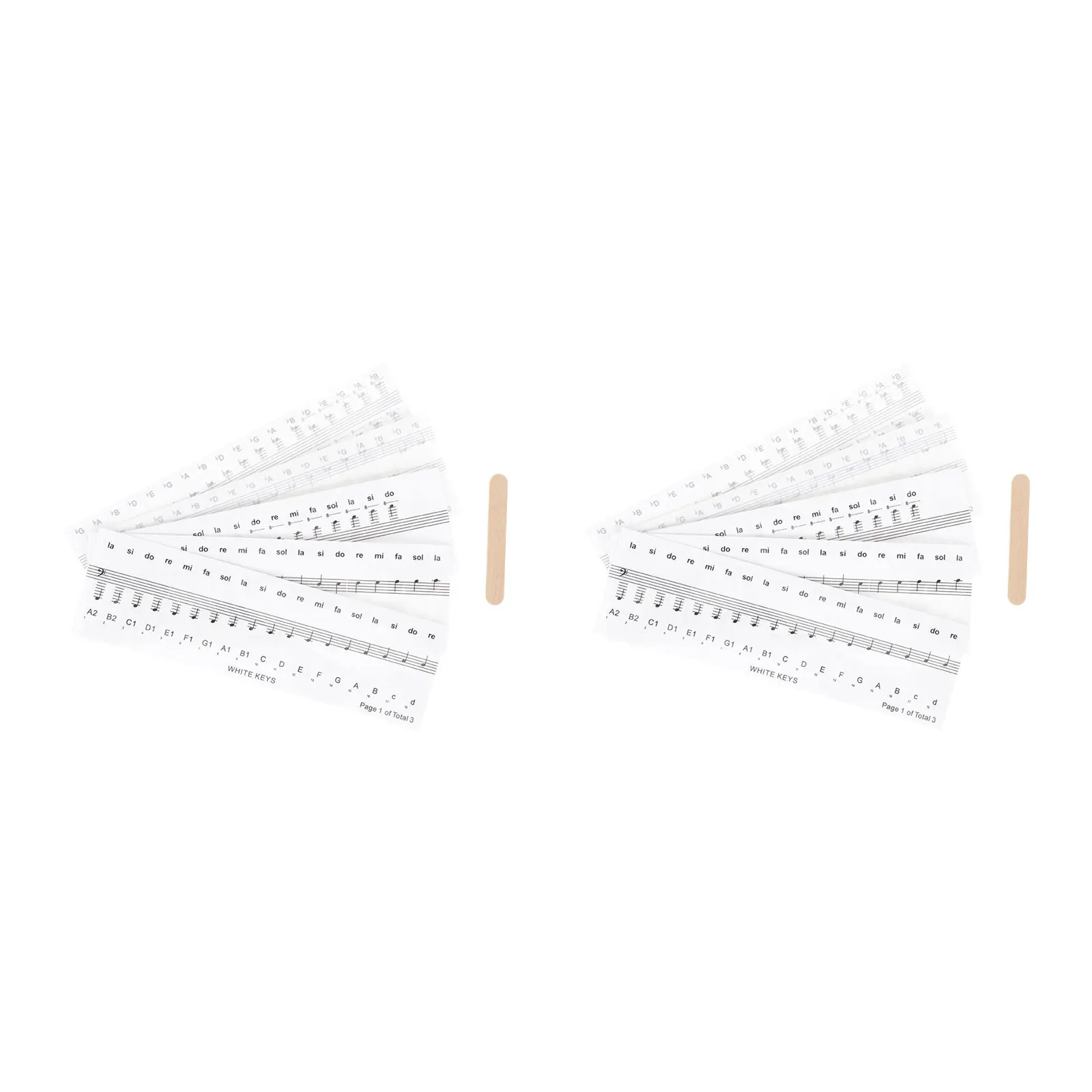 2Sets Piano Stickers Waterproof Durable No Fading Anti Sweat Wear Resistant Easy Stick Remove Practical Design Beautiful