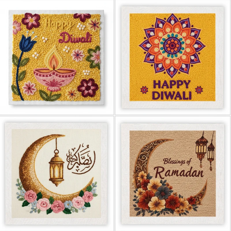 

25x25cm Punch Needle Kit Flower Cross Stitch Kits for Adults DIY Craft Sewing Handcraft Punch Needle Kits Embroidery Set