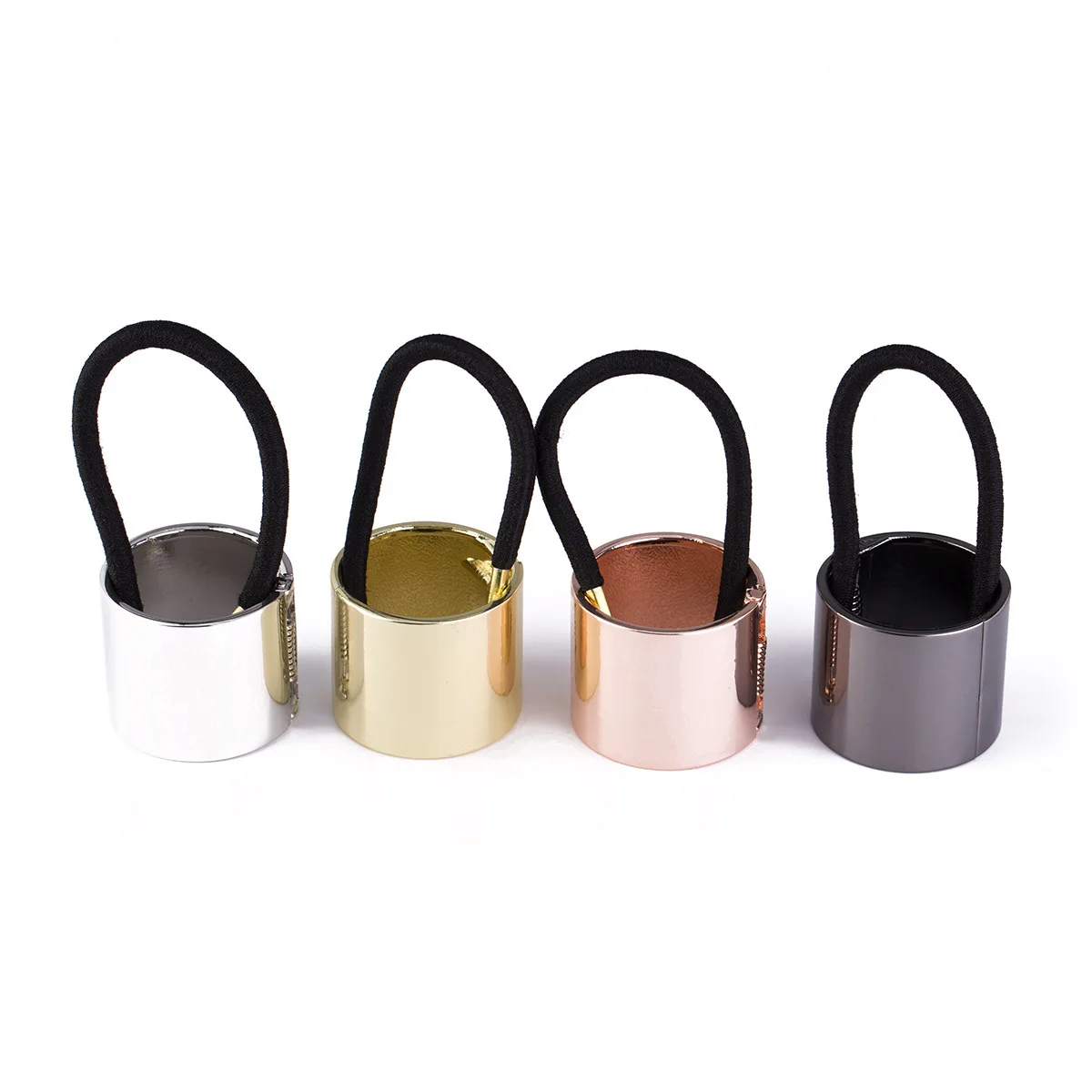 

Simple Cylindrical Metal Hair Tie Alloy Hairband Hair Hoop Hair Accory for Women Faionable Cross-Border Hair Accories