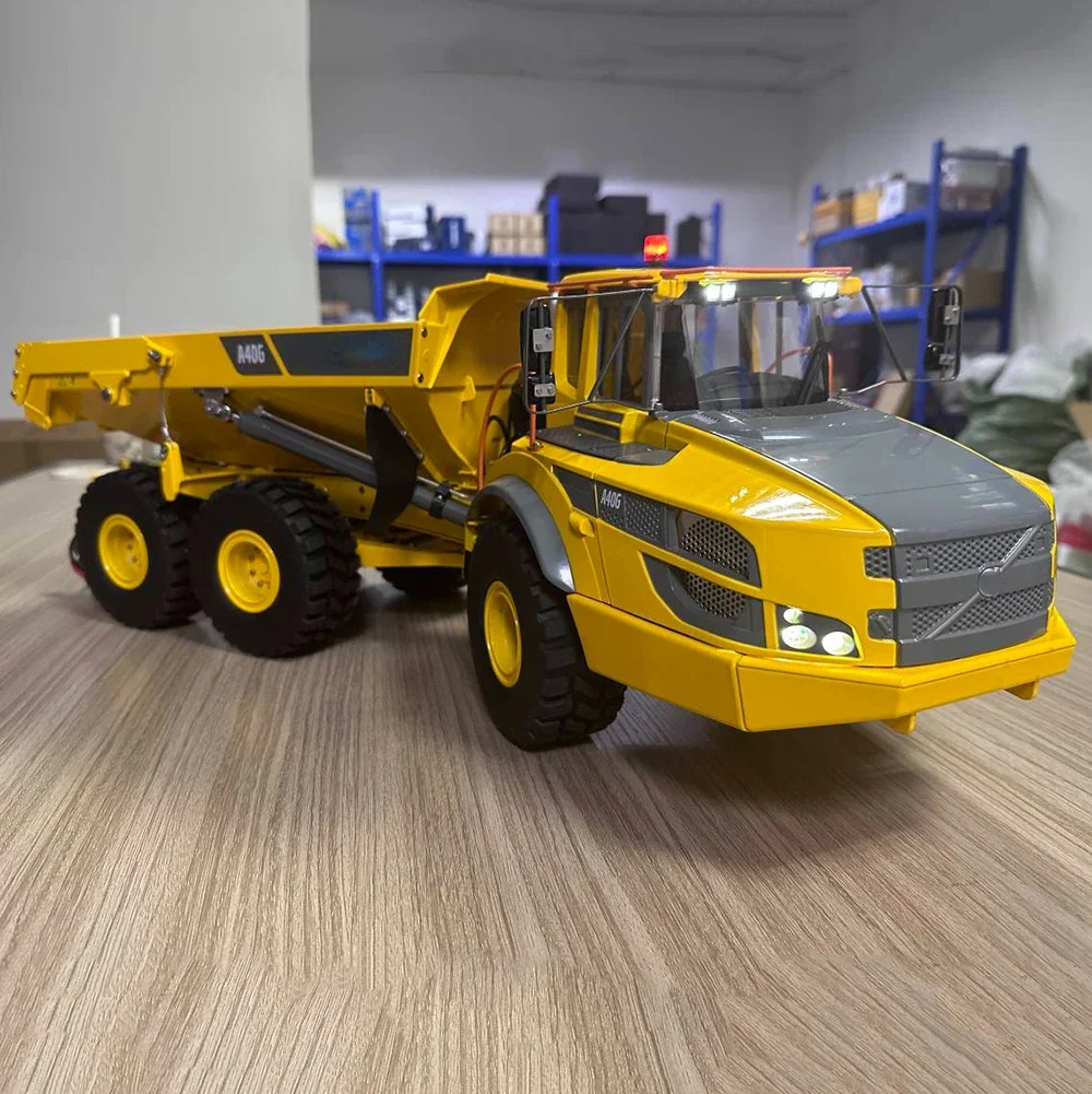 Double E A40G RC 1/16 Hydraulic Articulated Dump Truck with Audio Group and Light Group Complete Vehicle Die-casting Metal