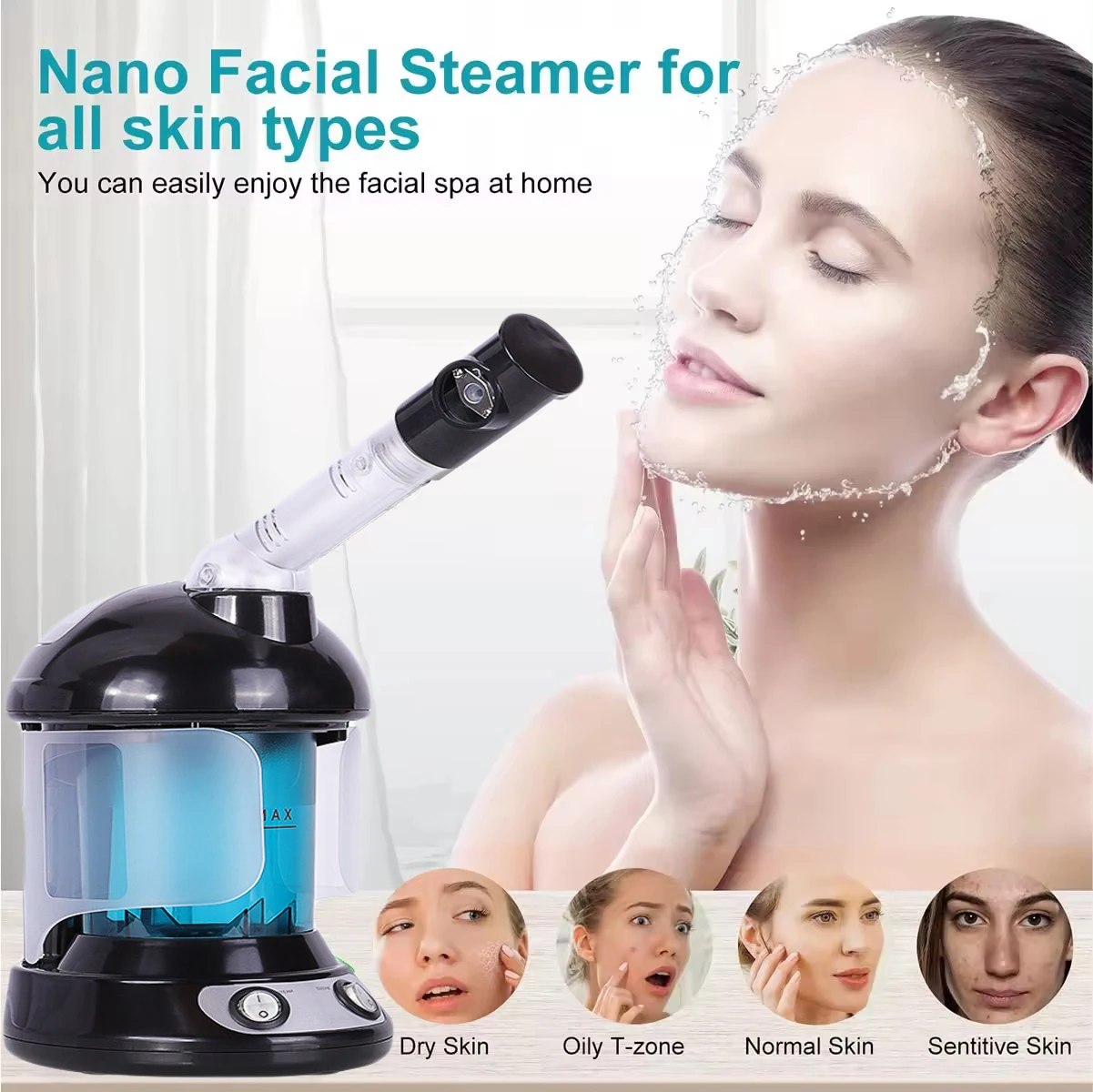 Professional Humidifier Facial Steamer Skin Face Spray Care Tool Vapozone Nanomister Nebulizer Cleaning Vaporizer Steam Machine
