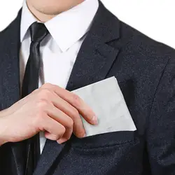 5x Men's White Handkerchiefs Pocket Square Hankies for Father