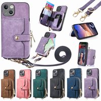 Zipper Large Capacity Storage Phone Bag For Huawei Magic 4 Honor 80 Se 70 5G X40 X9 Play 6C Nova 9SE Y90 Y70 Lanyard Phone Case