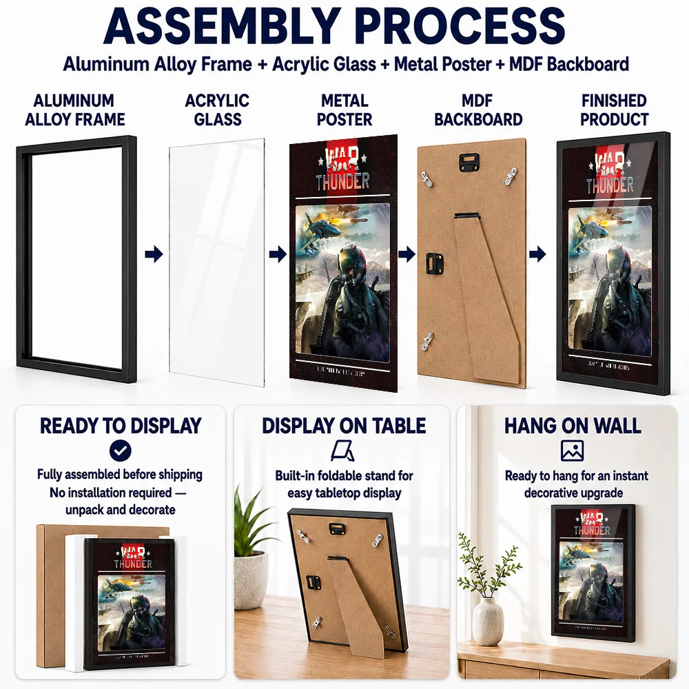 War Thunder Game Cover Framed Metal Print Customized Hero Tribute Wall Art A Unique Gift For Fantasy Fans To Display In Studio