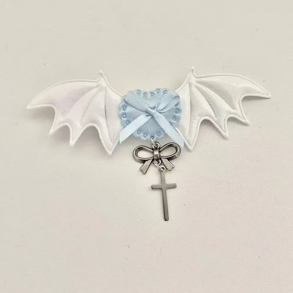 Water Colored Blue Pink Wing Hair Clip Brooch Sweet Versatile Exquisite Harajuku Hair Accessory Fashionable Funny Cute Edge Clip