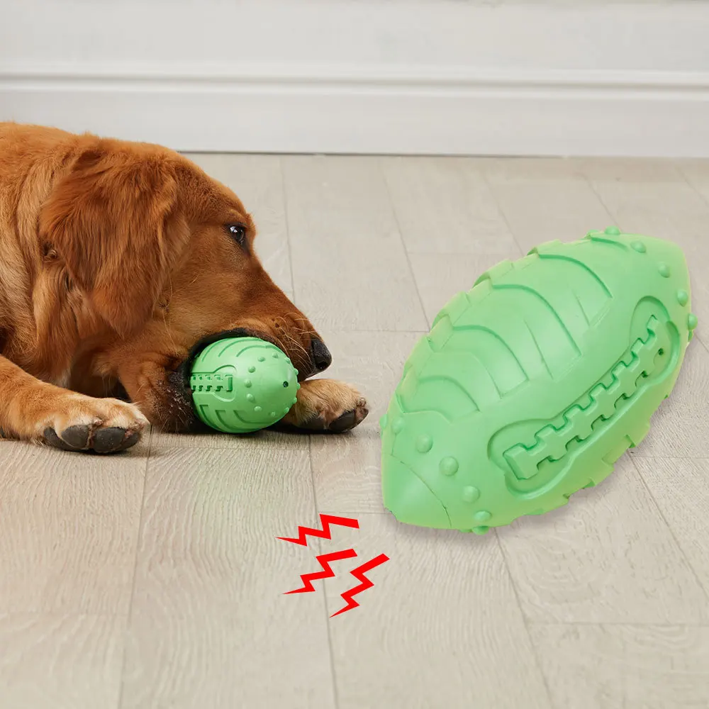 Dog Rubber Sounding Football Toys, Teeth Cleaning Toys, Bite Resistant Pet Sounding Balls