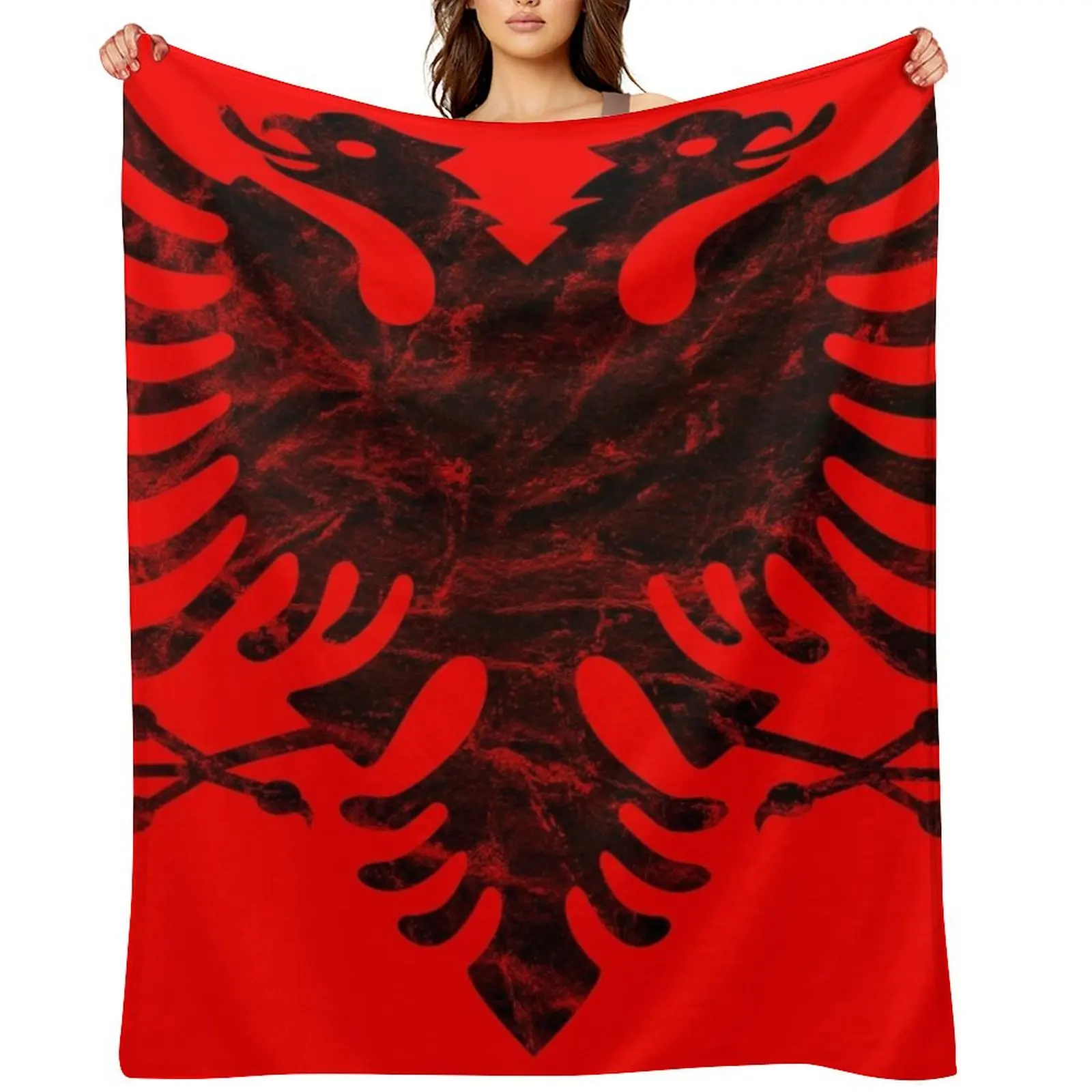 

Albania Flag Throw Blanket Large Bed Luxury Designer Soft Plush Plaid Blankets
